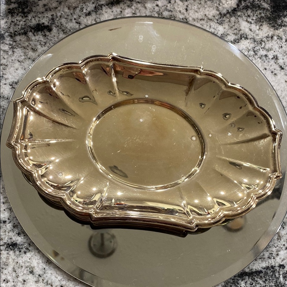 Vintage Gorham Heritage Silver Plated Fluted Gravy Boat Tray YH 17-1!